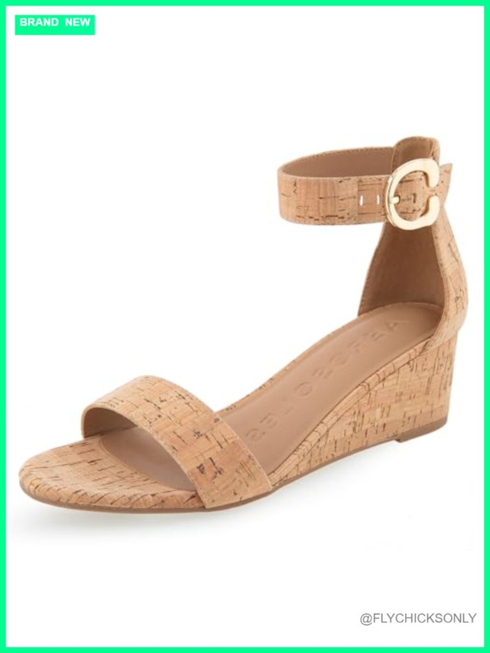 Aerosoles Women's Willis Cork Wedge Ankle Strap Sandal Padded Casual Walking
